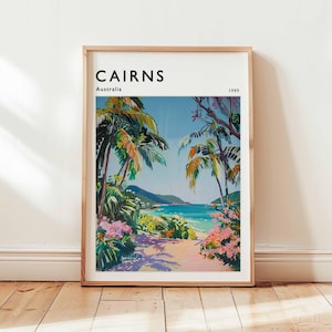 Cairns Poster, Australia Travel Print, Queensland Wall Art, Great Barrier Reef Decor, Tropical Gift, Cairns Print, Australia Travel Art
