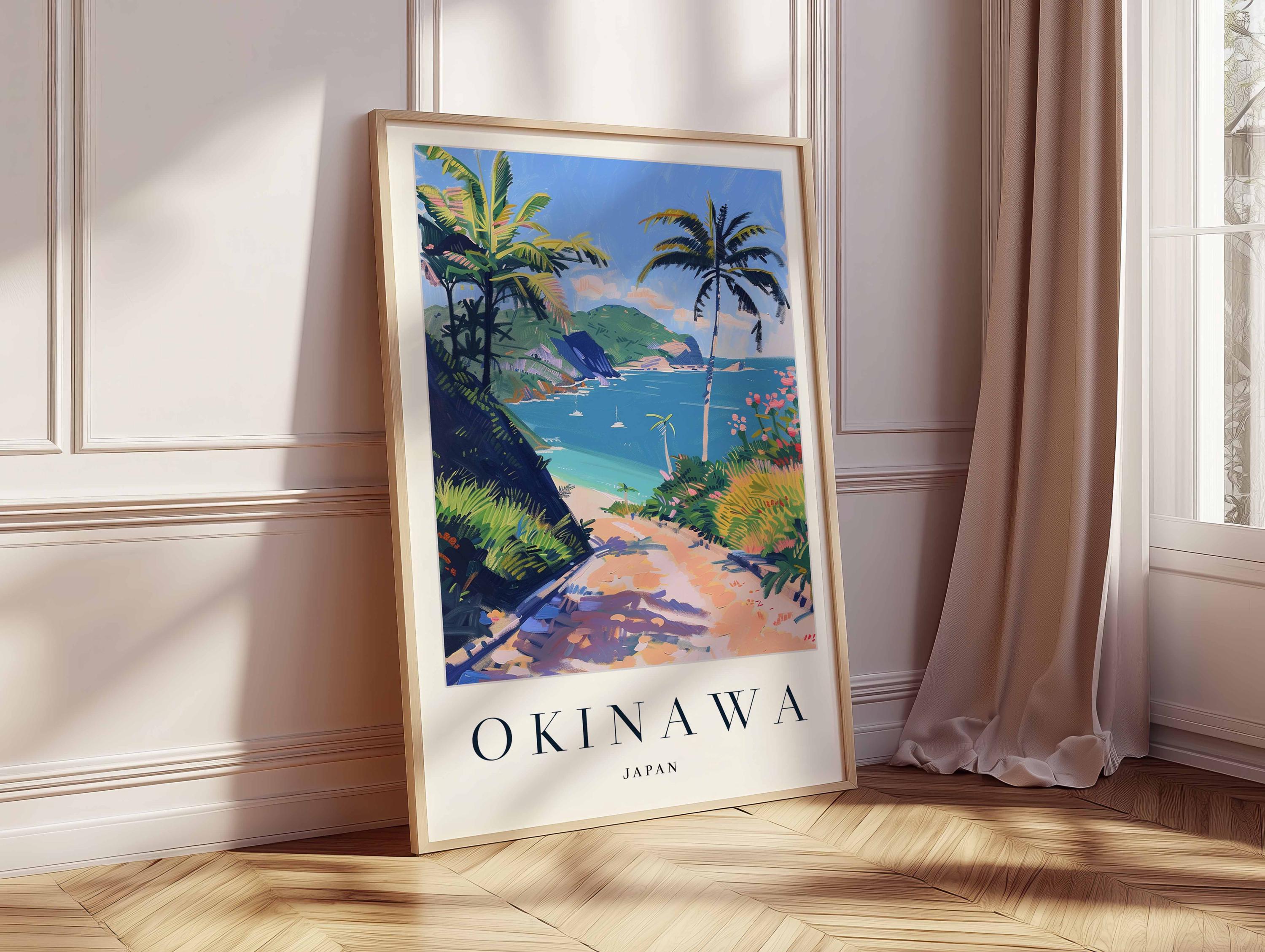 Okinawa Japan Travel Poster: Ryukyu Islands Tropical Beach Art - Etsy