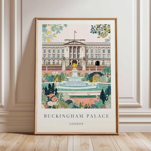 Buckingham Palace Poster, London Travel Poster, Royal Palace Wall Art, Buckingham Print, UK Landmark Poster, British Architecture Art