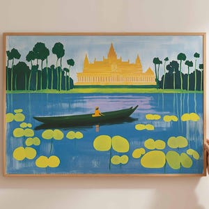 Cambodia Poster, Asia Travel Print, Southeast Asia Wall Art, Cambodian Decor, Angkor Wat Print, Asian Travel Gift, Cambodia Travel Art