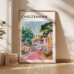Cheltenham Poster, England Travel Print, British Decor, United Kingdom Travel Poster, Cheltenham Gift, Cheltenham Travel Poster