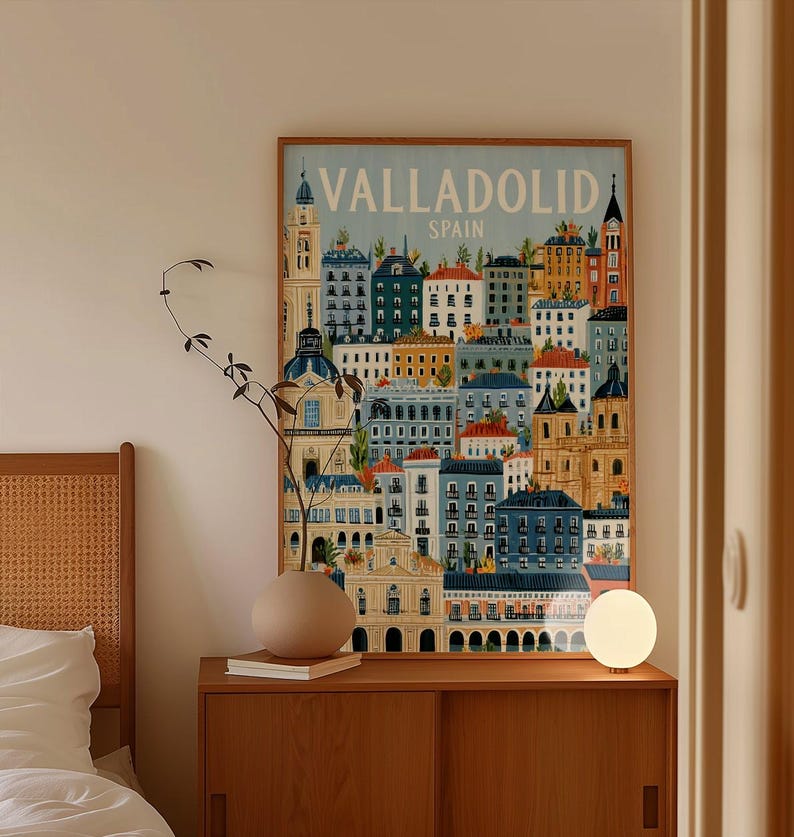 Valladolid Spain Print | Dense Vertical Cityscape Poster | European ...