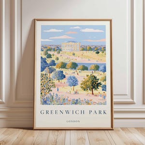 Greenwich Park Poster, London Travel Poster, Greenwich Wall Art, Royal Park Print, UK Nature Poster, British Landscape Art, London Decor