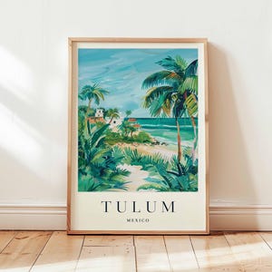 Tulum Poster, Mexico Travel Print, Mayan Riviera Wall Art, Beach Decor, Tropical Travel Gift, Ancient Ruin Print, Mexico Travel Art