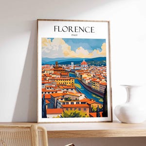 Florence Poster, Florence Travel Print, Italy Wall Art, Italian Travel Print, Tropical Decor, City Print, Florence Travel Poster