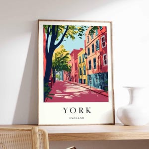 York Poster, UK Travel Print, UK City Print, Yorkshire Wall Art, Historic Town Decor, UK Poster, York Travel Art, England Travel Art