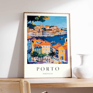 Porto poster, Portugal print, Porto wall art, Porto map decor, minimalist city poster, modern Porto prints, Portugal travel art