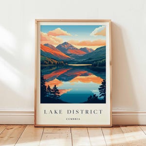 Lake District Poster, Cumbria Travel Print, UK National Park Wall Art, Lakeland Decor, English Landscape Art, Cumbria Poster, UK Travel Art