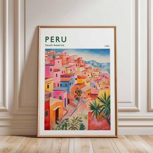 Peru Poster, South America Travel Print, Travel Wall Art, Andes Decor, Peru Travel Gift, Landscape Print, South America Travel Art