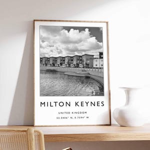 Milton Keynes Poster, UK Poster, Milton Keynes Print, Water Print, River Print, City Poster, Milton Keynes Wall Art, Modern Decor
