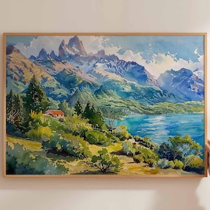 Chile Poster, South America Travel Print, Chilean Travel Wall Art, Andes Mountains Wall Art, Patagonia Art Print, Chile Landscape Poster