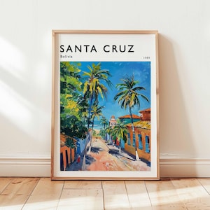 Santa Cruz Poster, Bolivia Travel Print, South America Wall Art, Cityscape Decor, Santa Cruz Travel Gift, City Print, Bolivia Travel Art