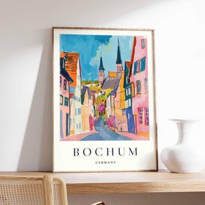 Bochum Poster, Germany Travel Print, German City Wall Art, German Town Decor, Bochum Street Scene Art, Europe Travel Gift, Germany Print