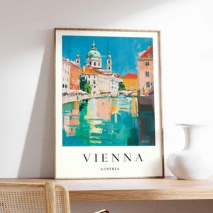 Pôster de Viena, impressão da Áustria, arte de parede de Viena, mapa minimalista da cidade, decoração moderna de Viena, pôster de viagem da Áustria