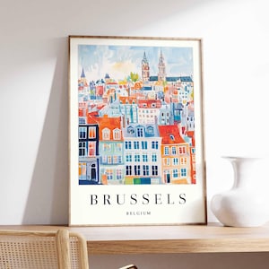 Brussels Poster, Brussels Print, Brussels Wall Art, Brussels Decor, Belgium Poster, Brussels Artwork, Brussels City Poster