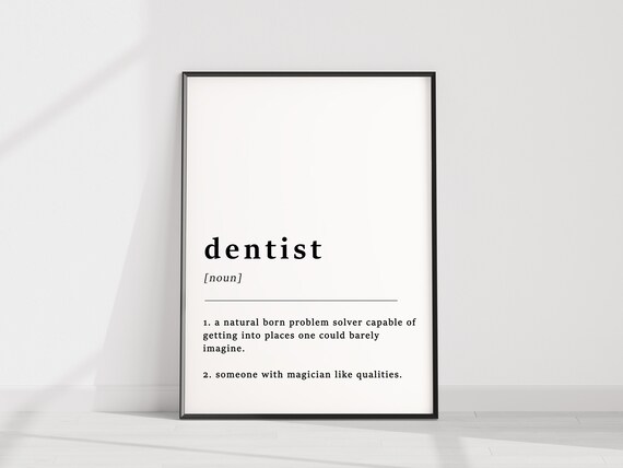 Definition Dun Dentiste Citation Affiche Impression Dentiste Etsy Canada