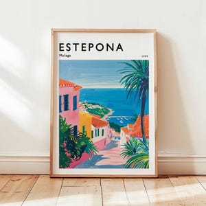Estepona Poster, Málaga Travel Print, Spain Print, Costa del Sol Wall Art, Andalusian Decor, European Travel Gift, Coastal Print