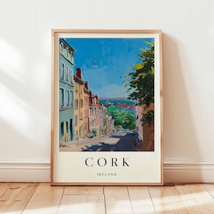 Cork Poster, Ireland Travel Print, Irish City Wall Art, Travel Decor, European Travel Gift, Cork Wall Art, Ireland Travel Art