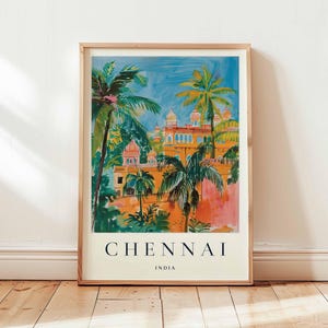 Chennai Poster, India Travel Print, South India Wall Art, Cityscape Decor, Chennai  Travel Gift, Asian City Print, India Travel Art
