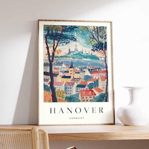 Hannover Poster, Deutschland Reisedruck, Niedersachsen Wandkunst, Hannover Skyline Plakat, Deutschland Reisegeschenk, Europa Reisekunst