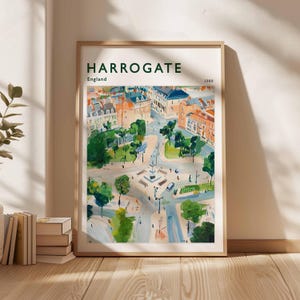 Harrogate Poster, England Travel Print, Yorkshire Print, England Wall Art, Spa Town Decor, UK Print, North England Print, UK Travel Art