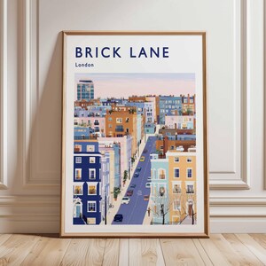 Brick Lane Poster, London Travel Poster, Brick Lane Wall Art, East London Print, UK City Poster, Street Market Art, British Culture Decor