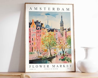 Amsterdamer Blumenmarkt Poster: Holländische Blumenkunst