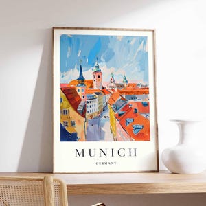 Munich poster, Germany print, Munich wall art, Munich city map decor, minimalist Munich poster, German skyline print, Munich travel wall art
