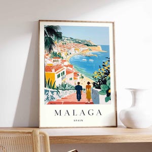 Malaga Poster, Spanien Druck, Malaga Wandkunst, Malaga Stadt Karte Dekor, minimalistisches Malaga Poster, Spanische Skyline Druck, Malaga Reisewandkunst