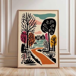 Regents Park Poster, London Travel Poster, Regents Park Wall Art, London Park Print, UK City Poster, British Nature Art, London Decor Print