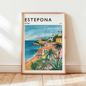 Estepona Poster, Málaga Travel Print, Spain Print, Costa del Sol Wall Art, Andalusian Decor, European Travel Gift, Coastal Print