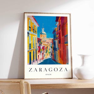 Zaragoza Poster, Spain Travel Print, Aragon Wall Art, Spanish City Decor, Zaragoza Basilica Poster, Spain Travel Art, Europe Travel Gift
