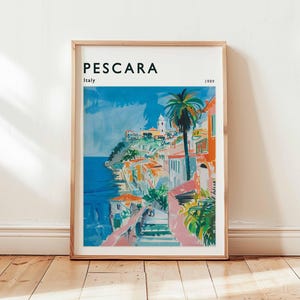 Pescara Poster, Italy Travel Print, Adriatic Wall Art, Beach Decor, European Travel Gift, Coastal Print, Italy Travel Art