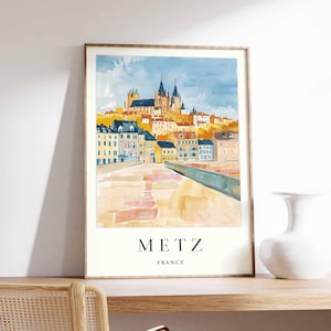 Metz Poster, France Travel Print, Lorraine Wall Art, French City Decor, Metz Cathedral Poster, France Travel Gift, Europe Travel Art