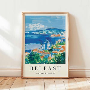 Belfast Poster, Northern Ireland Travel Print, UK City Wall Art, Belfast Travel Decor, Titanic Quarter Gift Art, European City Print