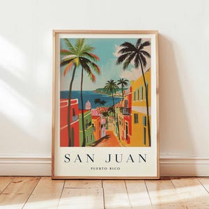 San Juan Poster, Puerto Rico Travel Print, Caribbean Wall Art, Old San Juan Decor, Island Travel Gift, Puerto Rico Travel Art