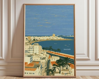 Dakar Senegal Poster | Coastal Skyline Print | Atlantic Bay City Wall Art