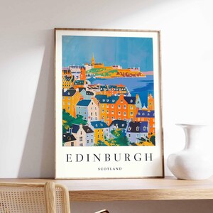 Affiche d'Édimbourg, impression d'Écosse, art mural d'Édimbourg, décor de carte de la ville d'Édimbourg, impression minimaliste d'Édimbourg, affiche de voyage écossaise