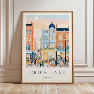 Brick Lane Poster, London Travel Poster, Brick Lane Wall Art, East London Print, UK City Poster, Street Market Art, British Culture Decor