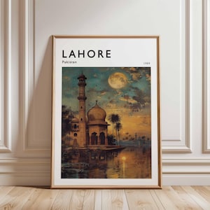 Lahore Poster, Pakistan Travel Print, Asia Wall Art, Cityscape Decor, Lahore Travel Gift, Pakistan Poster, Pakistan Travel Art