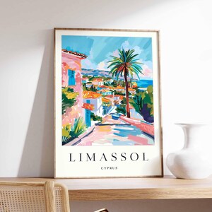 Limassol Poster, Cyprus Travel Print, Cypriot City Wall Art, Mediterranean Decor, Limassol Wall Art, Cyprus Coastal Print, Europe Travel Art