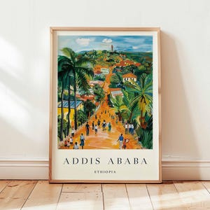 Addis Ababa Poster, Ethiopia Travel Print, African City Wall Art, Travel Decor, Capital City Gift Art, East Africa Print, Ethiopia Poster