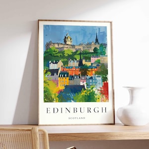 Affiche d'Édimbourg, impression d'Écosse, art mural d'Édimbourg, décor de carte de la ville d'Édimbourg, impression minimaliste d'Édimbourg, affiche de voyage écossaise
