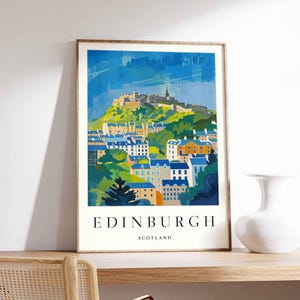 Affiche d'Édimbourg, impression d'Écosse, art mural d'Édimbourg, décor de carte de la ville d'Édimbourg, impression minimaliste d'Édimbourg, affiche de voyage écossaise