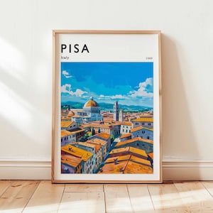 Pisa Poster, Italy Travel Print, European Wall Art, Leaning Tower Decor, Pisa Travel Gift, Cityscape Print, Italy Travel Art