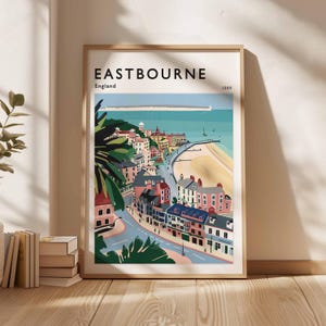 Eastbourne Poster, England Travel Poster, Seaside Poster, British Seaside, Coastal Wall Art, UK Home Decor, Eastbourne Print, Eastbourne Art
