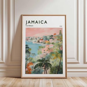 Jamaica Poster, Caribbean Travel Print, Island Wall Art, Beach Decor, Jamaica Travel Gift, Coastal Print, Caribbean Travel Art