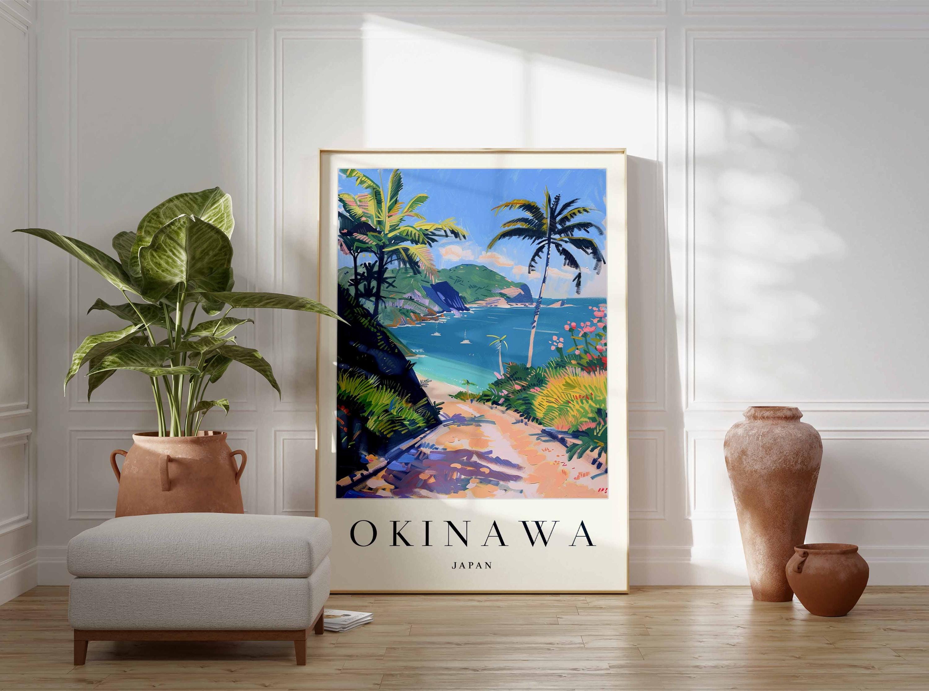 Okinawa Japan Travel Poster: Ryukyu Islands Tropical Beach Art - Etsy
