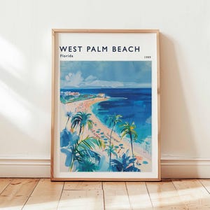 West Palm Beach Poster, Florida Travel Print, USA Wall Art, Coastal Decor, West Palm Beach Travel Gift, Beach Print, Florida Travel Art