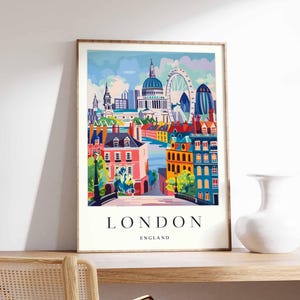 Póster de Londres, impresión del Reino Unido, arte mural de Londres, decoración con mapa de la ciudad de Londres, póster minimalista de Londres, impresión del horizonte británico, arte mural de viajes a Londres